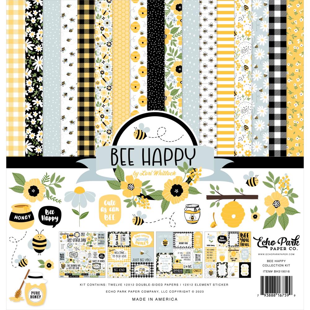 12" x 12" paper pad -  Bee Happy