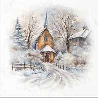 Winter village - rice paper set