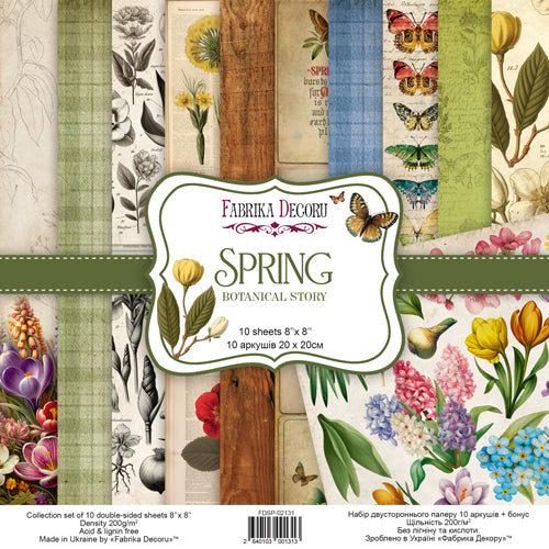 8" x 8" paper pad - Spring Botanical Story