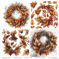 11.8" x 12.1" paper pad - Autumn Wreath