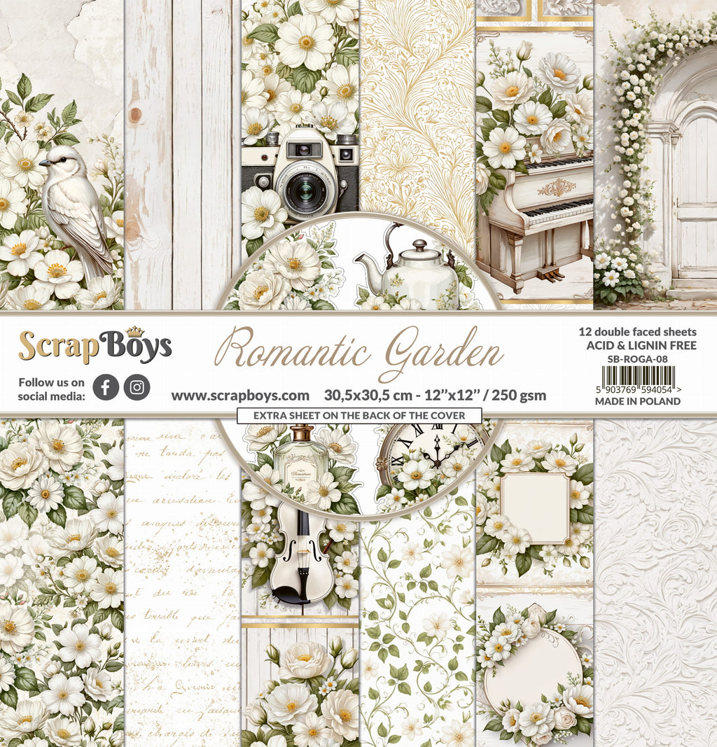 12" x 12" paper pad - Romantic Garden