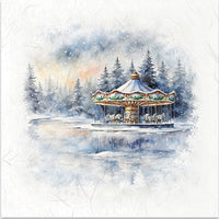 Winter merry go round - rice paper set