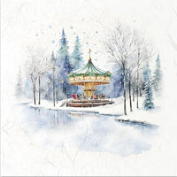 Winter merry go round - rice paper set