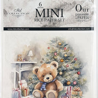 Winter teddy bears - rice paper set