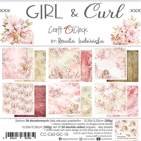 6" x 6" paper pad - Girl & Curl