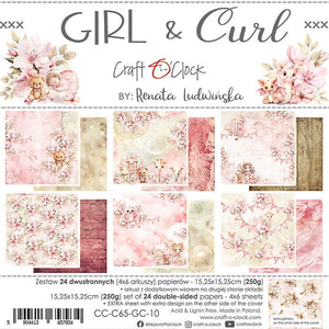 6" x 6" paper pad - Girl & Curl