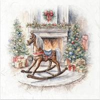 Christmas Rocking Horse - rice paper set