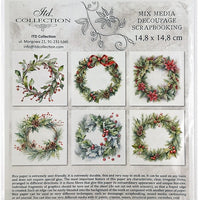 Christmas Wreath 1 - rice paper set