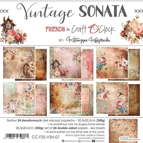 8" x 8" paper pad - Vintage Sonata