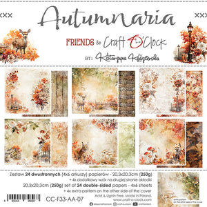 8" x 8" paper pad - Autumnaria Backgrounds and Basic Mix Set