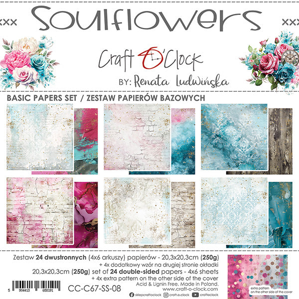 8" x 8" paper pad - Soulflowers Backgrounds