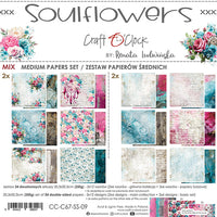 8" x 8" paper pad - Soulflowers Backgrounds and Basic Mix Set