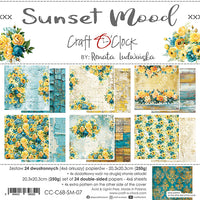 8" x 8" paper pad - Sunset Mood Backgrounds and Basic Mix Set