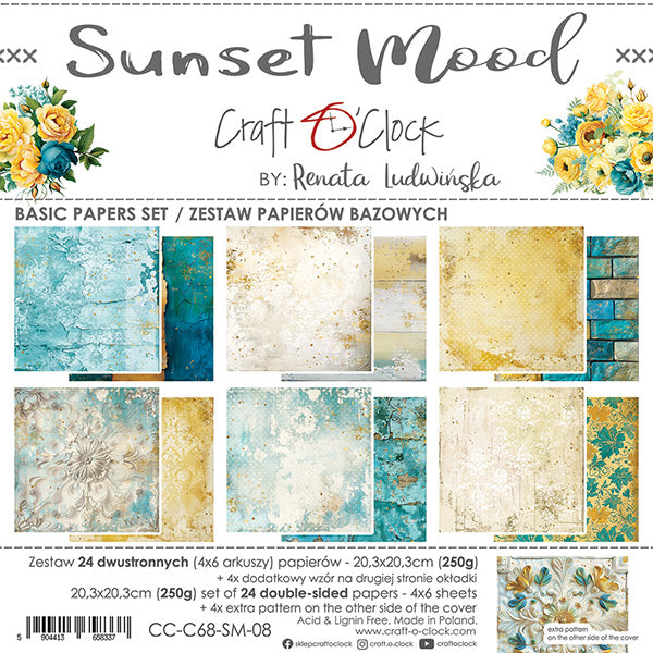 8" x 8" paper pad - Sunset Mood Backgrounds