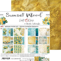 8" x 8" paper pad - Sunset Mood Backgrounds and Basic Mix Set