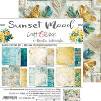 8" x 8" paper pad - Sunset Mood Backgrounds and Basic Mix Set