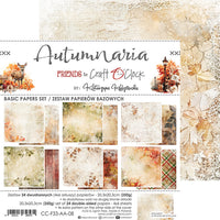 8" x 8" paper pad - Autumnaria Backgrounds and Basic Mix Set