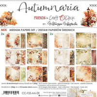 8" x 8" paper pad - Autumnaria Backgrounds and Basic Mix Set