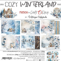 8" x 8" paper pad - Cozy Winterland Backgrounds and Basic Mix Set