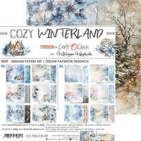 8" x 8" paper pad - Cozy Winterland Backgrounds and Basic Mix Set