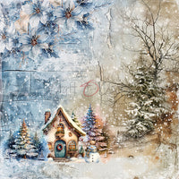 8" x 8" paper pad - Cozy Winterland Backgrounds and Basic Mix Set