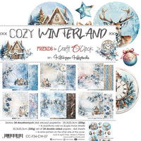 8" x 8" paper pad - Cozy Winterland Backgrounds and Basic Mix Set