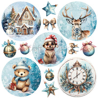 8" x 8" paper pad - Cozy Winterland Backgrounds and Basic Mix Set