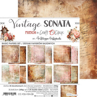 8" x 8" paper pad - Vintage Sonata Backgrounds