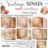 8" x 8" paper pad - Vintage Sonata Backgrounds and Basic Mix Set