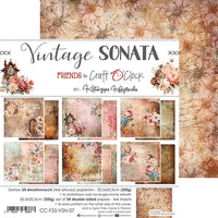 8" x 8" paper pad - Vintage Sonata Backgrounds and Basic Mix Set