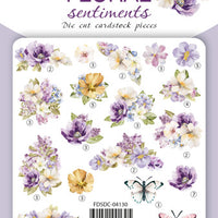 54pcs Floral Sentiments die cuts