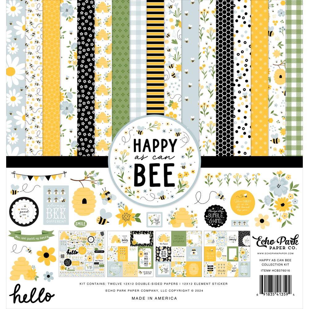 12" x 12" paper pad -  Happy As Can Bee