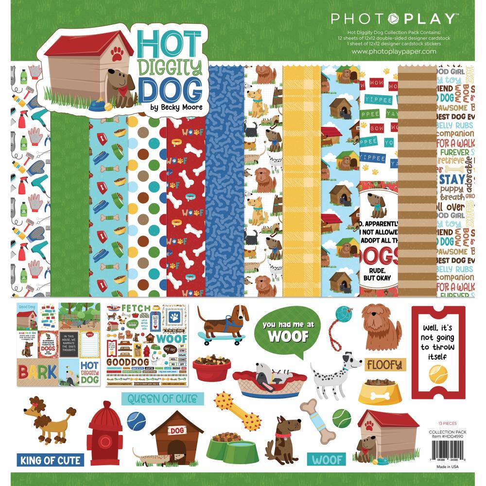 12" x 12" paper pad - Hot Diggity Dog