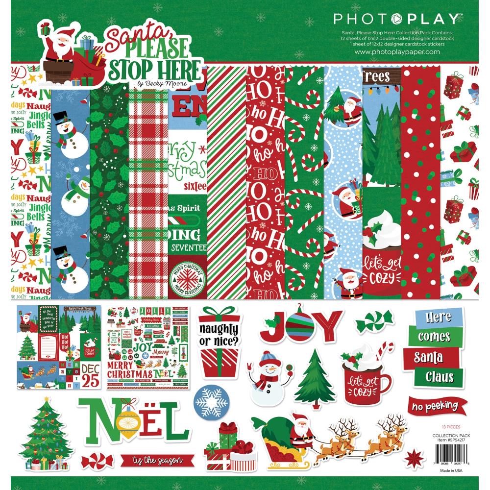 12" x 12" paper pad - Santa Please Stop Here