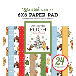 6" x 6" paper pad - Winnie The Pooh Christmas