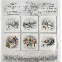 Winter in a village - rice paper set