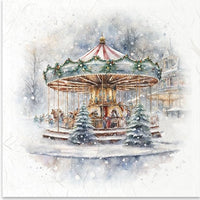 Winter merry go round - rice paper set