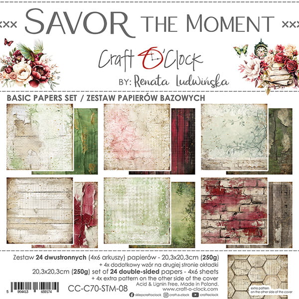 8" x 8" paper pad - Savor the Moment Backgrounds