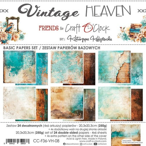 8" x 8" paper pad - Vintage Heaven Backgrounds