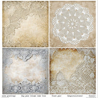 11.8" x 12.1" paper pad - Wood & Lace