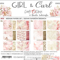 8" x 8" paper pad - Girl & Curl Backgrounds and Basic Mix Set