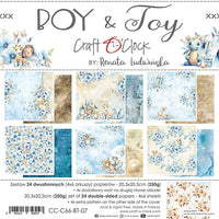 8" x 8" paper pad - Boy & Toy Backgrounds and Basic Mix Set