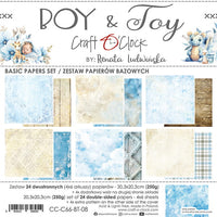 8" x 8" paper pad - Boy & Toy Backgrounds and Basic Mix Set