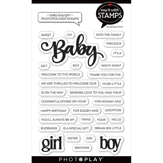 Photoplay - Say it with Stamps - Baby Boy / Girl - Clear Stamp Set