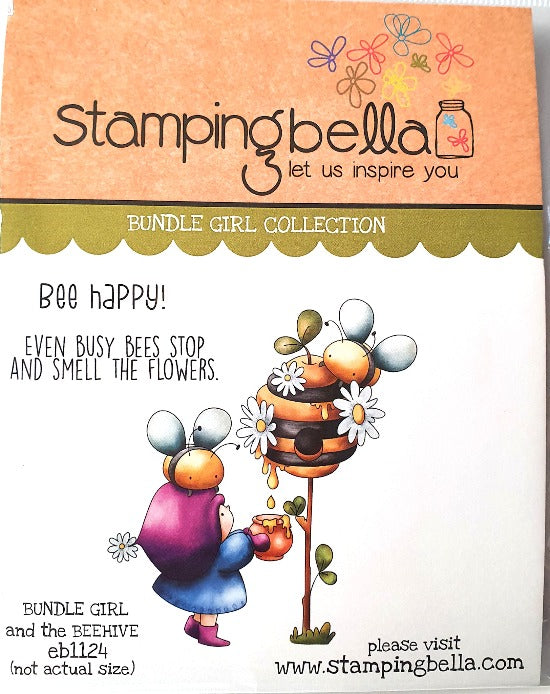 Stamping Bella Bundle Girl And The Beehive Rubber Stamp Set