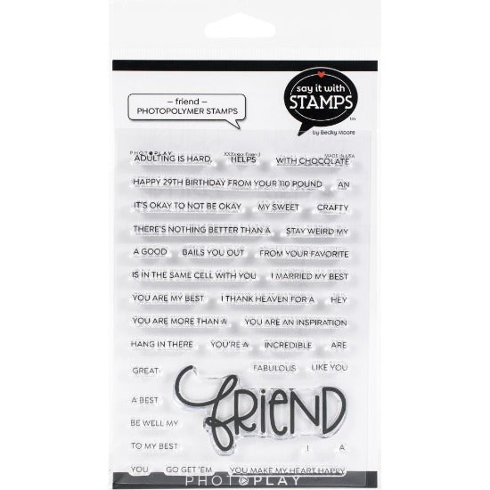 Photoplay Say it with Stamps Friend Clear Stamp Set